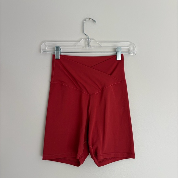 aerie Pants - Aerie Women's Crimson Crossover High Rise Bike Shorts